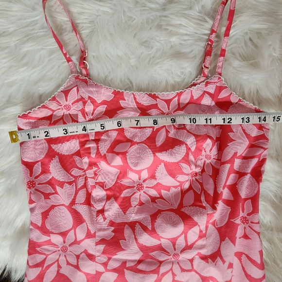 Lilly Pulitzer Sleeveless Pink Lemon Floral Midi Dress, Size 0 Petite - Picture 9 of 10